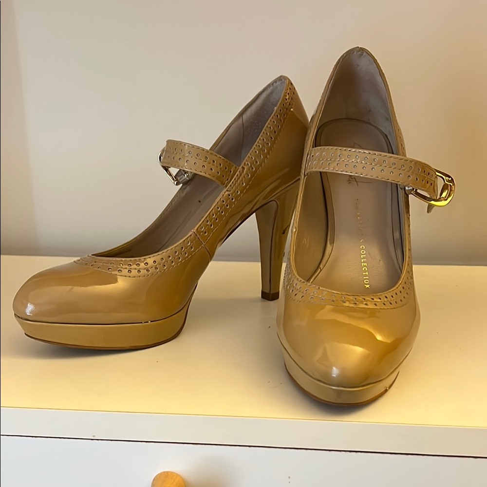 Elegant Tan Mary Jane Heels